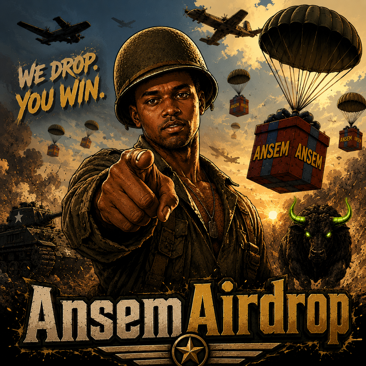 AnsemAirdrop pointing soldier